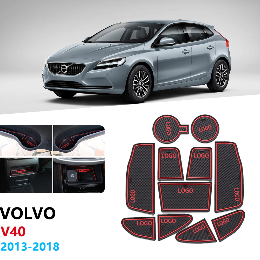 Противоскользящий резиновый подстаканник для ворот для VOLVO V40 2013 2014 2015 2016 2017 2018 Коврик для двери V40CC CC кросс-кантри R дизайн