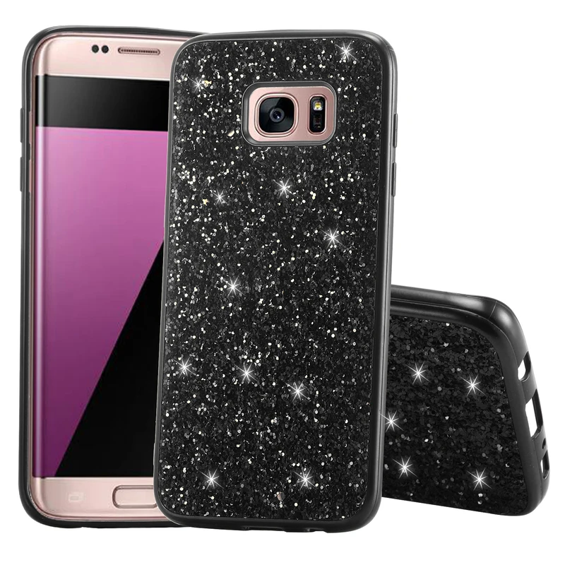 

For Samsung Galaxy S8 S8 Plus S7 S7 Edge S9 S9 Plus Soft TPU Silicone Anti-fall Shining Glitter Diamond Case Funda
