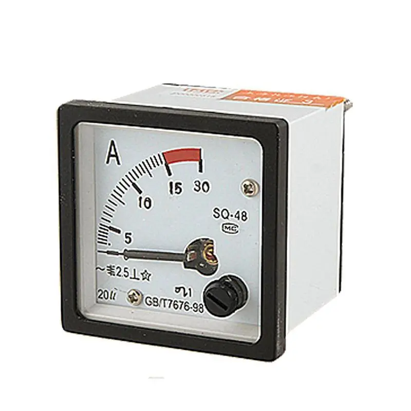 

SQ48 Analog AC Current Panel Meter Ammeter 0-15A Gauge White + Black