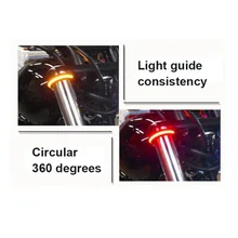 2 pçs universal motocicleta pisca led fivela de loop traseiro piscando anel luz da cauda sinais volta para harley universal veículo