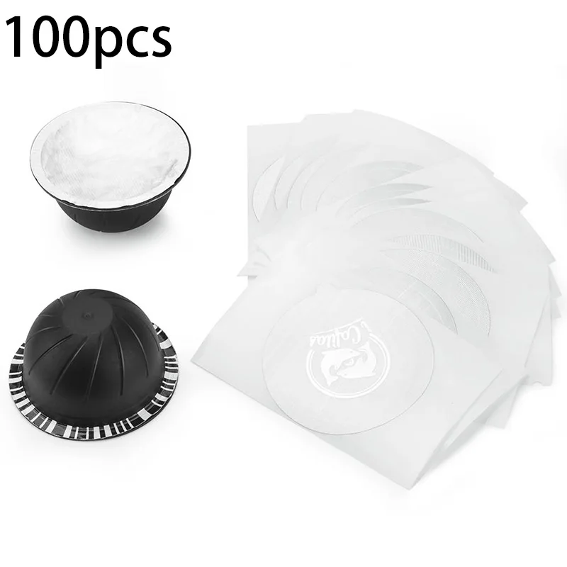 100Pcs Многоразовые наклейки для кофейных капсул, уплотнительная крышка, дисплей, одноразовое использование для кофемашины Nespresso Vertuo - Цвет: 100Pcs