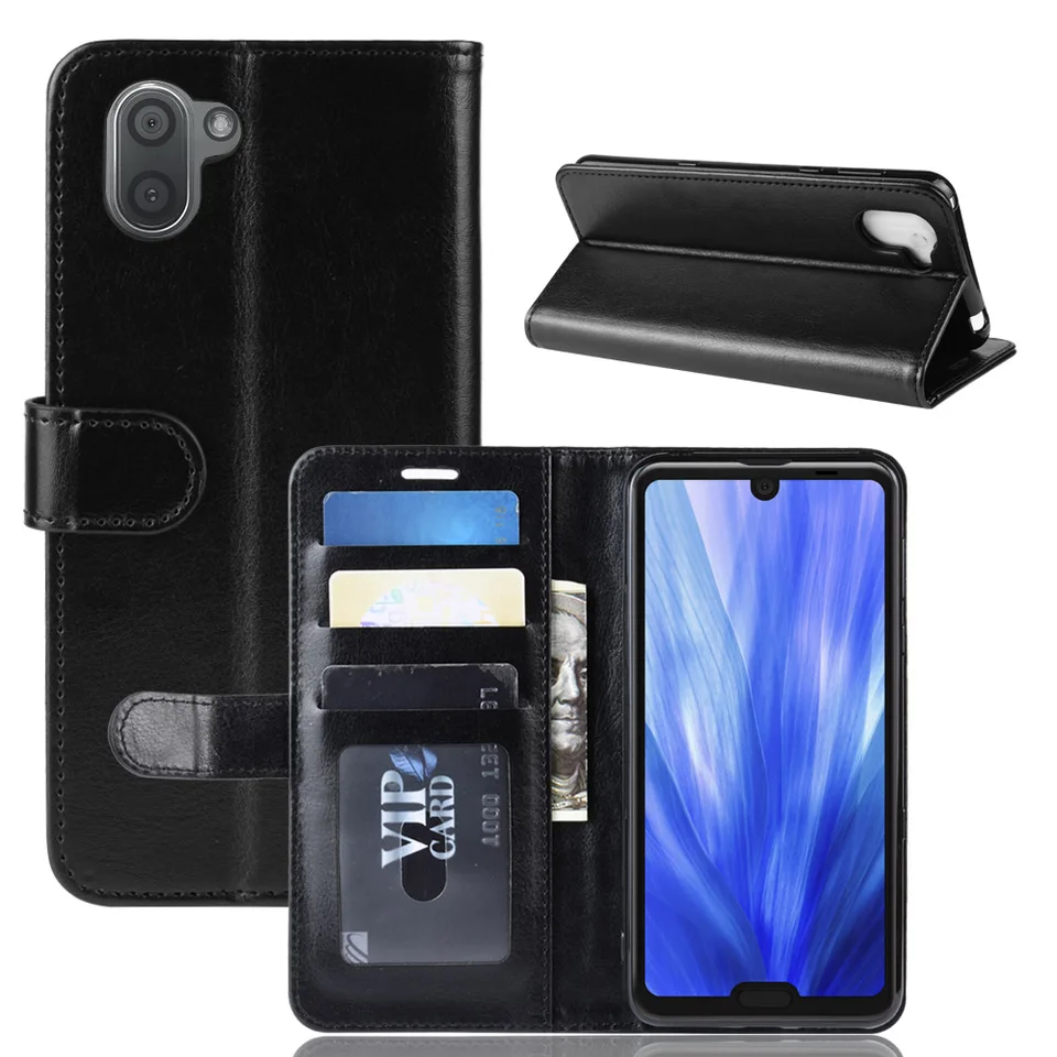 SH04L Case for Sharp Aquos R3 SHV44 SH-04L 6.2in Cover Wallet Card