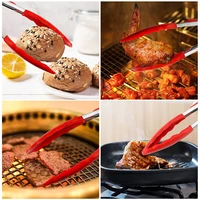 Pinces de cuisine en Silicone en acier inoxydable, ustensiles de cuisine antiadhésifs pour Barbecue, pince de cuisson avec serrure à Joint, accessoires de cuisine 6