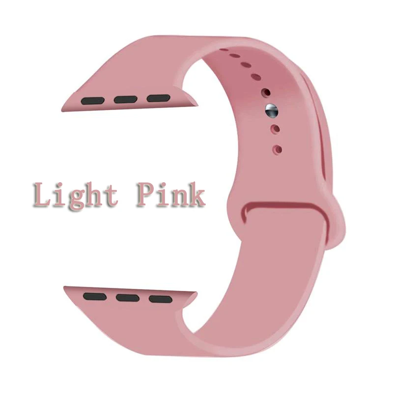 Light Pink Joyozy Sports soft silicone interchangeable apple watch band 42mm 38mm 40mm 44mm for iWatch series 5/4/3/2/1 apple watch band - Цвет ремешка: Light Pink