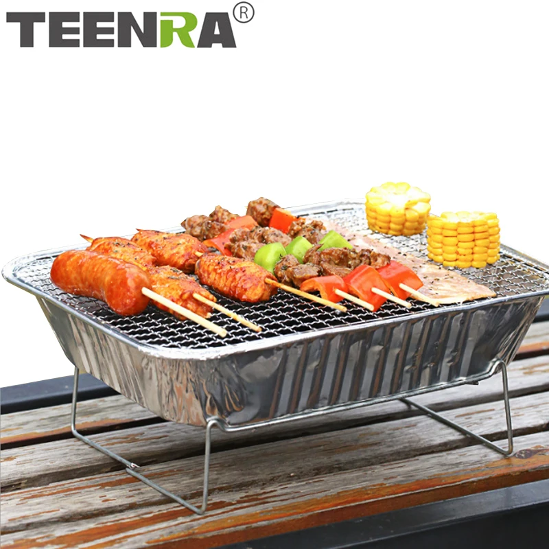 

TEENRA Disposable BBQ Grill Mini BBQ Grill Portable BBQ Grill Family Party Barbecue Tools Outdoor Picnic Barbecue Tools