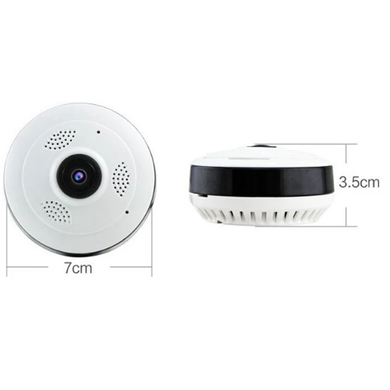 360 Degree Panoramic Wide Angle Mini Cctv Camera 1080P Hd Wireless Smart Ip Camera Fisheye Home Security V380 Wifi Camera(Us Plu
