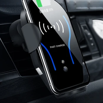 

Car-borne Infrared Induction Wireless Telephone Charging Holder 10W Fast Charging Mobile Charger Bracket High Quality Blue