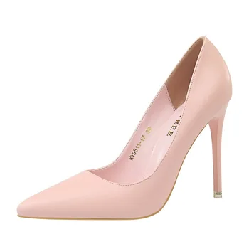 

10.5 CM PUMPS Fashion women's shoes slim high heel stiletto super high heel shallow mouth pointed sexy single shoes