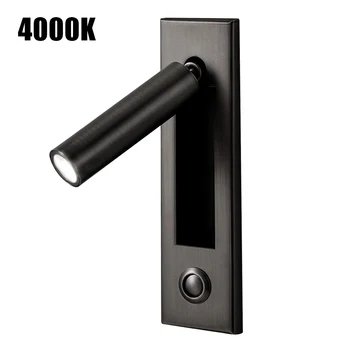 

Embedded Rotatable Reading Bedroom Bedside Nordic Headboard Sconce Push Switch Recessed Modern Simple LED Wall Light Lamp Home