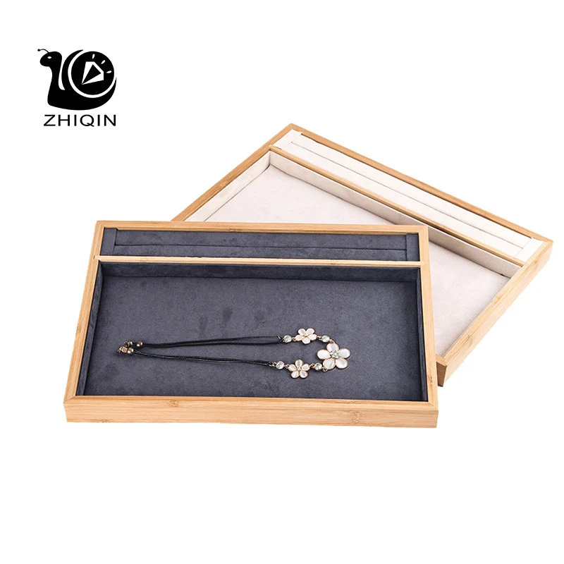 1 шт. бамбуковые бархатные замшевые кольца серьги ожерелье органайзер