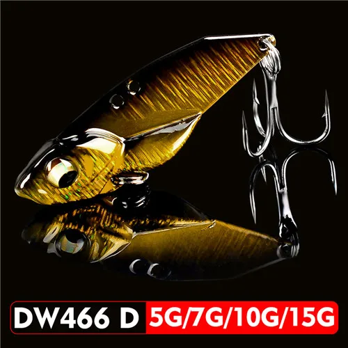 colorD 1 шт., 5 г, 7 г, 10 г, 15 г, металлическая Приманка VIB, 3D глаза, плавающий карандаш, ложка, Спиннер, балансир, жесткая приманка для рыбалки, рыболовные снасти с крюком - Color: colorD