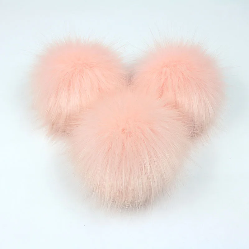 2 × помпон из искусственного меха для шляп сумки брелок пушистый шар подвеска Украшение - Цвет: Pink