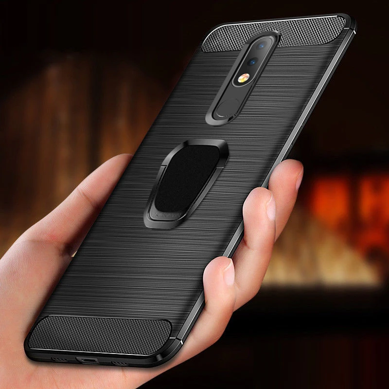 Чехол из углеродного волокна для Nokia 9 7 1 6 2 5 4 3 X71 Plus X7 X6 X5 8 магнитный держатель