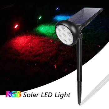 

New Garden Decoration Solar Spotlights Outdoor Waterproof RGB LED Wall Light Landscape Lawn In-Ground Patio Decor Flood Lamp