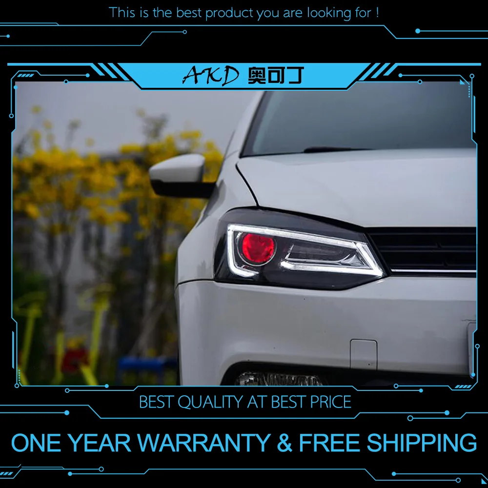 АКД автомобильного тюнинга поперечная балка для VW Polo 2011-2017 светодиодные фары DRL