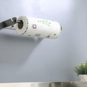 

Wall Mounted Paper Towel Holder Punching Self-Adhesive Stainless Steel Dispenser Bathroom Organizer Shelves Storage