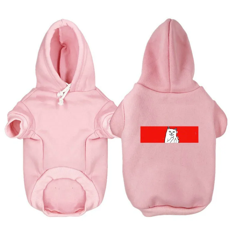 pink Весенний модный свитер с капюшоном для собак с принтом, осенняя и зимняя французская одежда для бульдога, толстовка с капюшоном, куртка для кошек и собак - Цвет: pink