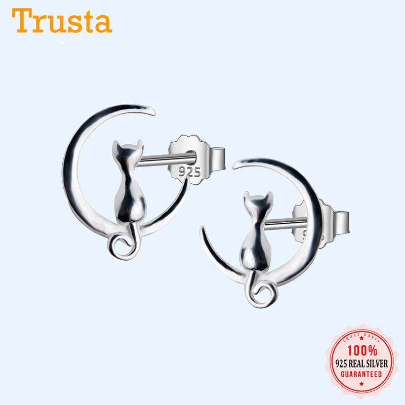 Trustdavis новые женские модные серьги гвоздики из стерлингового серебра 100% пробы с