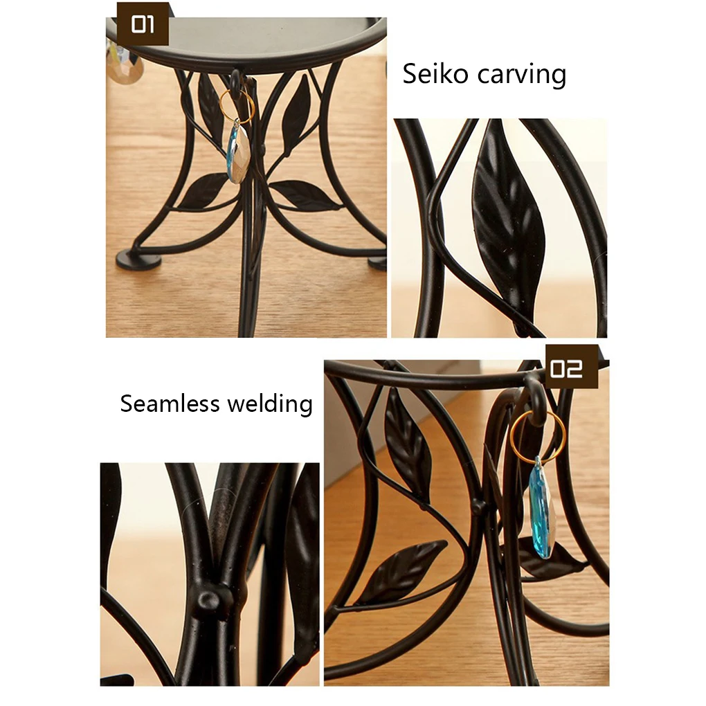 1PC Black Iron Plant Pot Stand Flower Display Shelf Holder Bedroom Balcony Patio Garden Outdoor Plant Basket Support 13*13*13cm