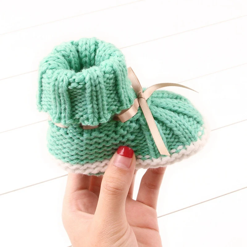 Baby Winter Booties Woolen Soft First Walker Knitted Fleece Warm Infants Boots Snow Crib Shoes