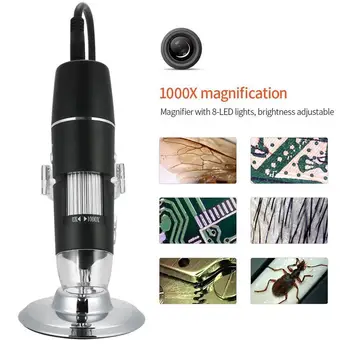

Wholesale1600X Mega Pixels 8 LED Digital USB Microscope Microscopio Magnifier Endoscope Camera Electronic USB Stereo I0L4