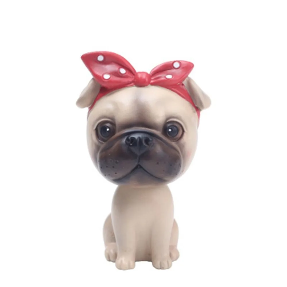 

Cute dog Shaking head doll Resin Process Decoration Home decoration small ornaments Small model Bago Bulldog Keji Schnauzer