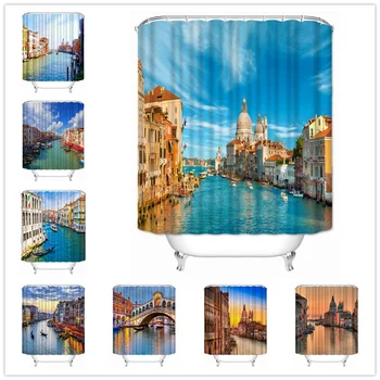 

Musife Custom High Quality Venice Shower Curtain Waterproof Bathroom Polyester Fabric Bathroom Curtain