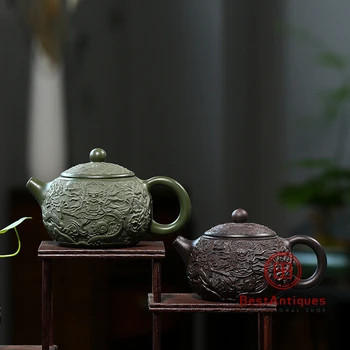 

Yixing Zisha Teapot Purple Clay Teapots Handmade Diaolong Xishi 350cc