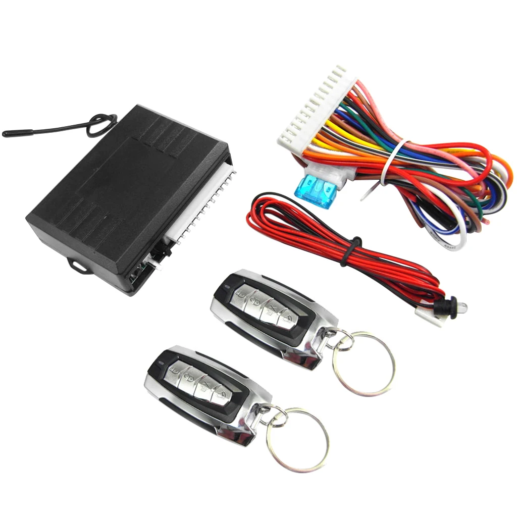 1-Way Car Auto Vehicle Alarm & Keyless Entry Siren Security System 2 Remote
