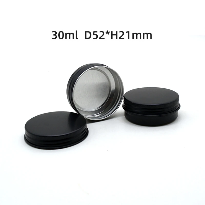 30g 1oz 빈 미니 블랙/실버/골드 알루미늄 크림 항아리 냄비 네일 아트 메이크업 립글로스 금속 화장품 통 용기, 100 개