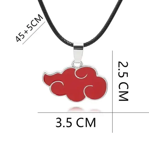 Red Cloud Pendant Necklace for Women Japanese Anime Accessories Cosplay Konoha Ninja Village Akatsuki Itachi Men‘s Jewelry