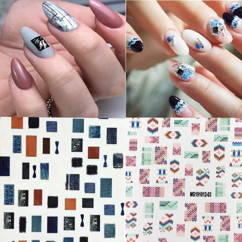 Стикеры 3D на ногти Nail Art цветная маленькая свежая ковбойская форма Водная передача слайдер для ногтей искусство Z0254