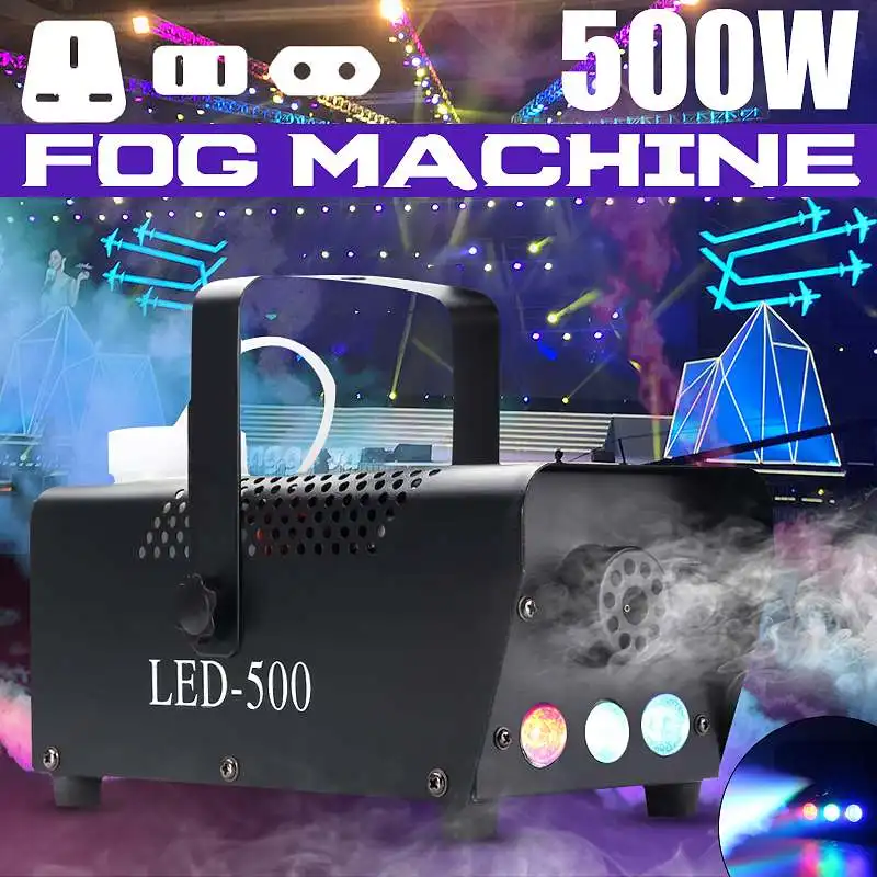 

Disco Light LED 500W Remote Control Fog Smoke Machine Christmas DJ Party Light RGB Smoke Projector Christmas Decoration