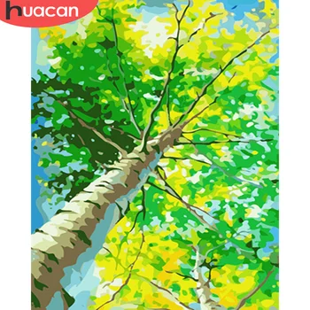 

HUACAN Paint By Numbers Tree Drawing On Canvas Gift DIY Pictures By Number Landscape Kits Hand Painted Painting Art Home Decor