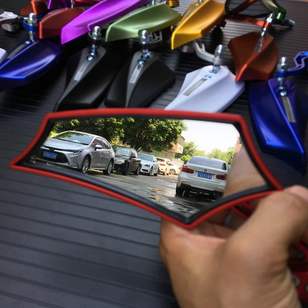 Motorcycle RearView Mirrors 2Pcs Motorcycle Left Right Side 8MM 10MM RearView Mirrors Changable Screws Universial Yamaha Honda Kawasaki Suzuki