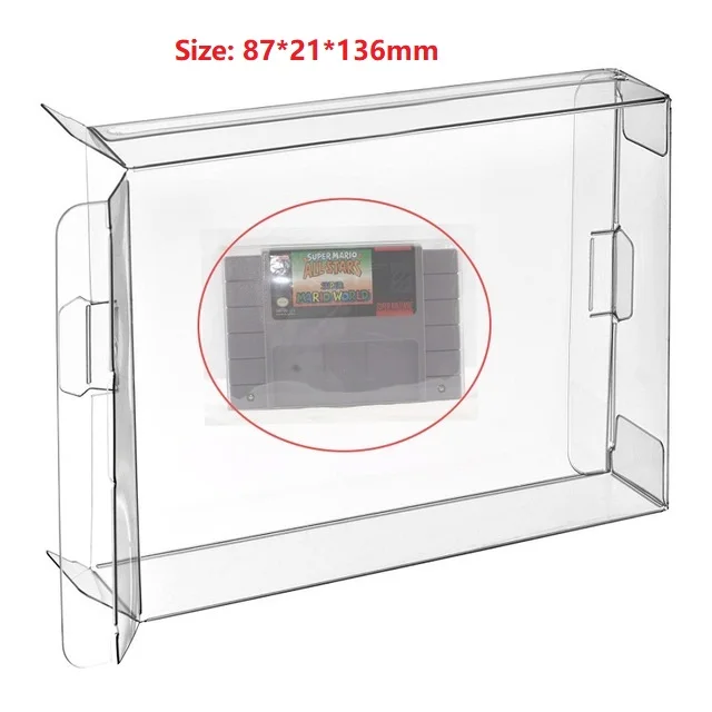 

H 10pcs Cartridge modules Fit Game Protector Boxes Sleeve cases for Super SNES Famicom Cartridge US NTSC Version