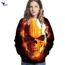 Пара толстовки 3D череп полный принт Новинка Толстовка для мужчин Женский скейтборд пуловер спортивный костюм Parkour Топы