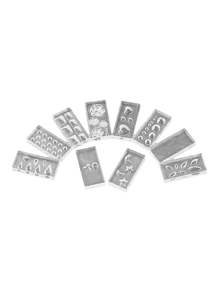 10pcs Nail Carving Mold 3D Silicone Mold Nail Art Mold Template DIY Manicure Decoration