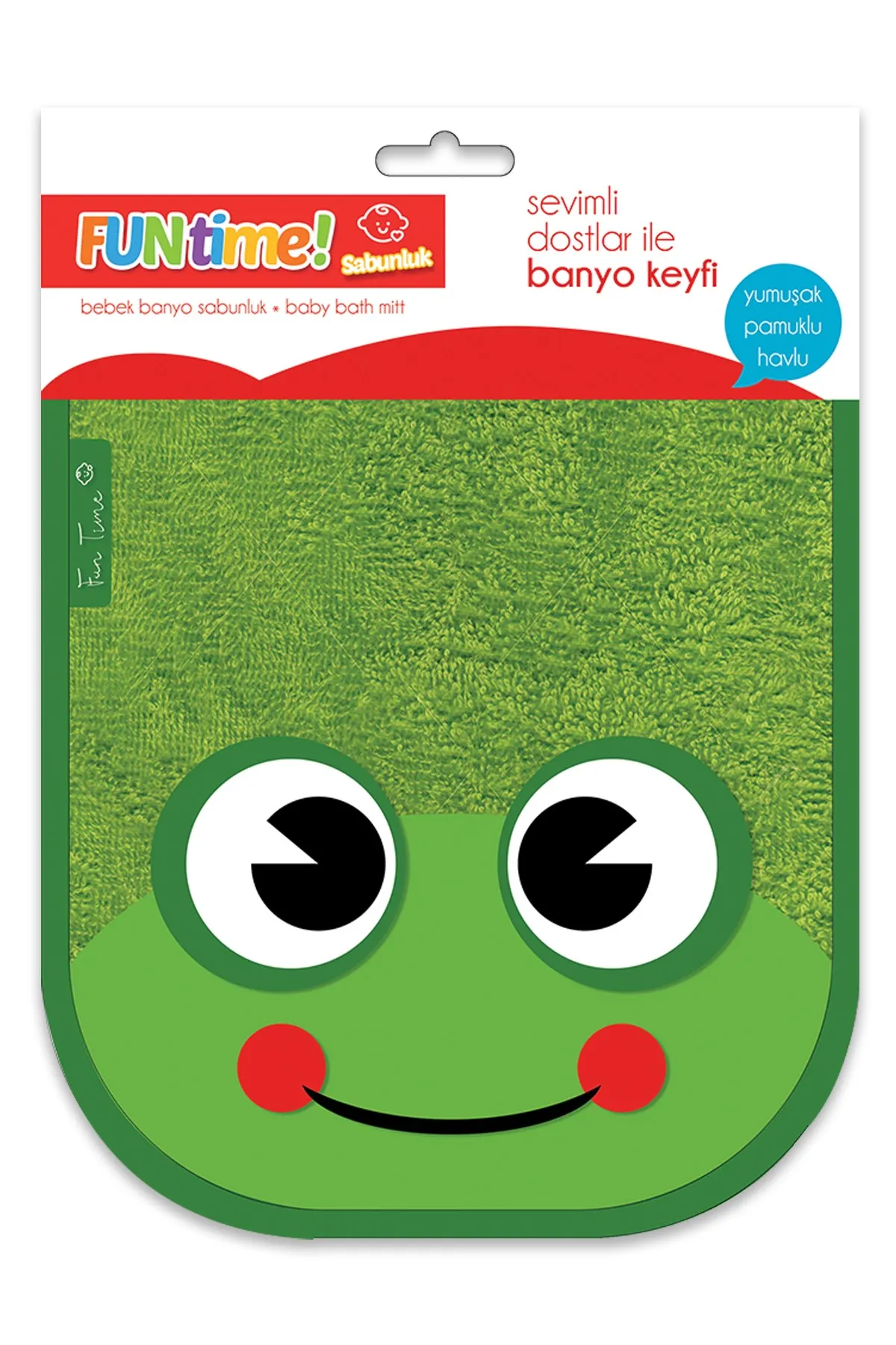 

Fun Time % 100 Cotton Soap Glove Cute Frog For Babies and Kids