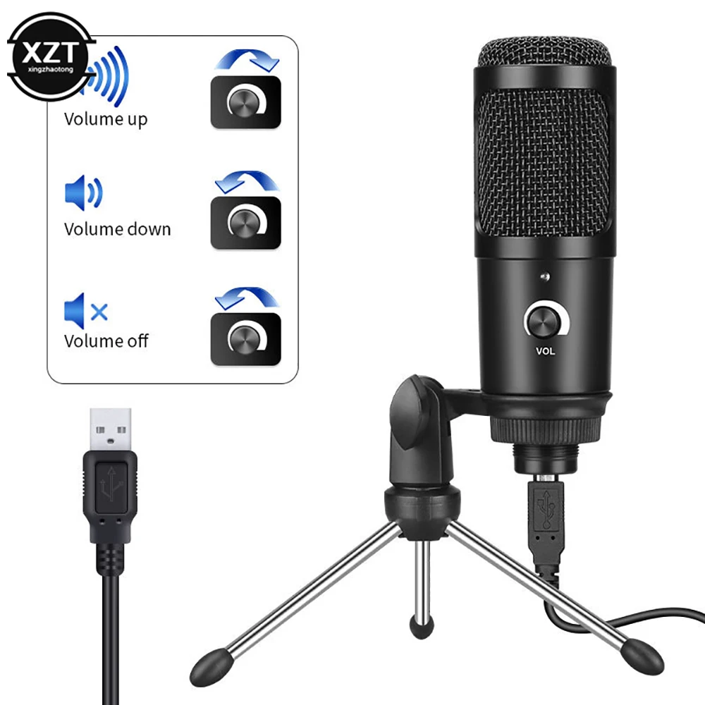 Metal Usb Microphone For Laptop Mac Windows Studio Recording Vocals