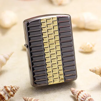 

Genuine Zippo oil lighter copper windproof Black Plating Nickel cigarette Kerosene lighters Gift With anti-counterfeiting code