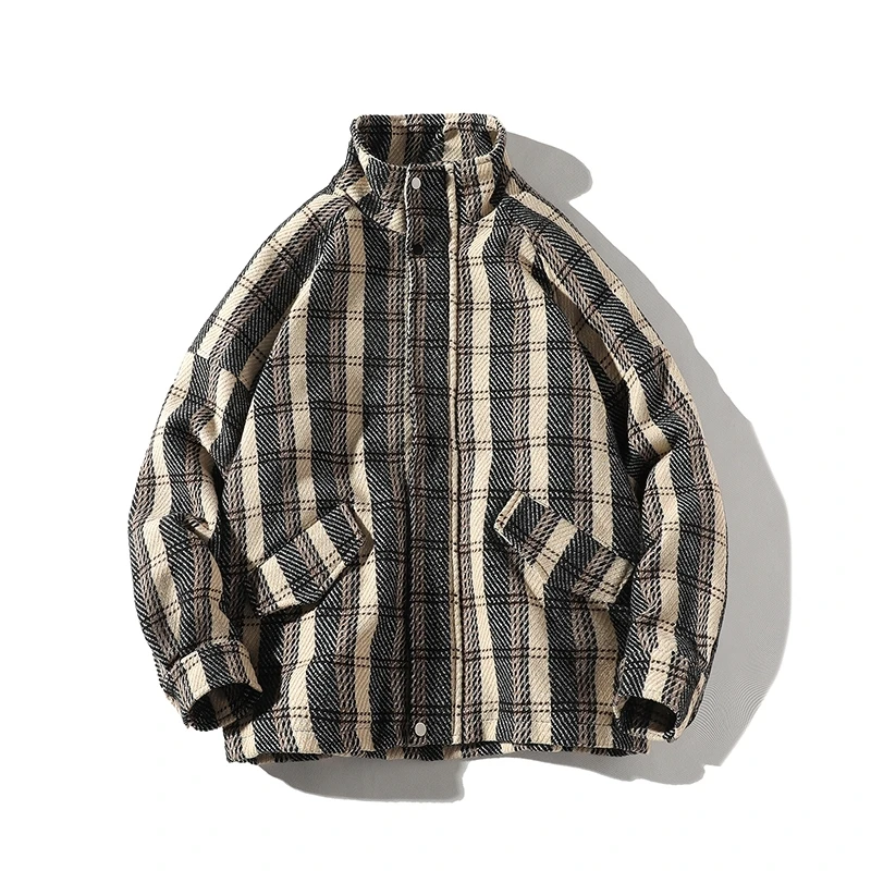 white Осенняя клетчатая куртка в клетку мужская Тонкая винтажная деловая повседневная мужская куртка Hombre Terno Masculino стильная куртка для мужчин - Цвет: white