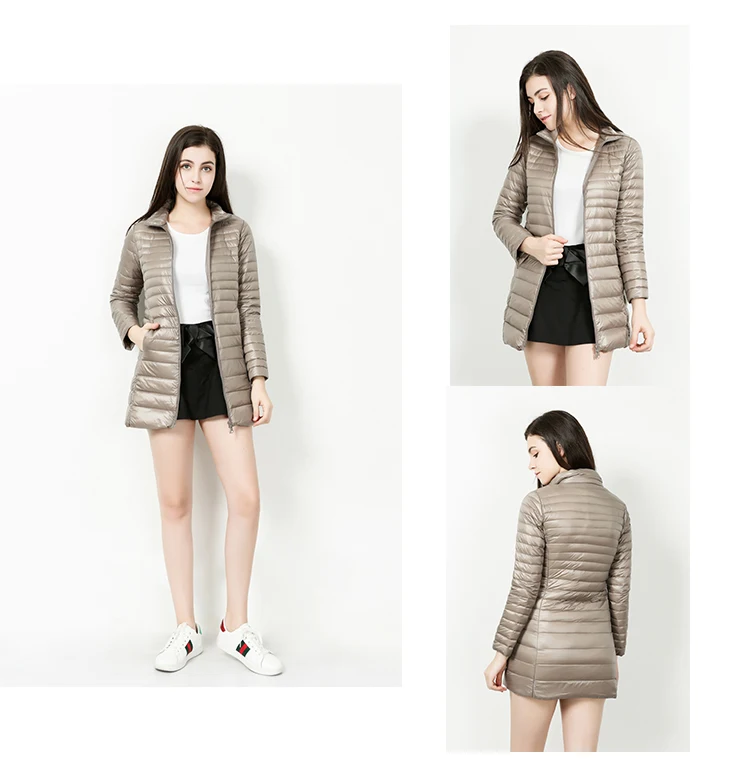 New Women's slim down jacket Winter Down Coat stand collar zipper jacket Casual Warm Parka Snow Outwear slim fit