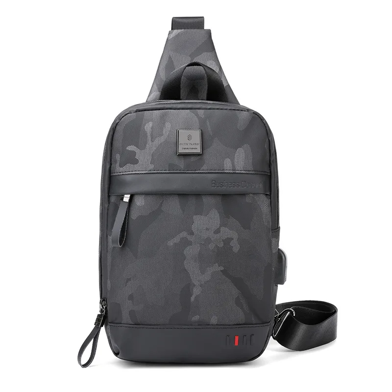 Camo Print Мужские сумки через плечо с usb зарядкой, водонепроницаемые, повседневные, мужские, 10 дюймов, Ipad, сумка через плечо, грудь, сумка-мессенджер, для отдыха, для подростков - Цвет: Camo Print