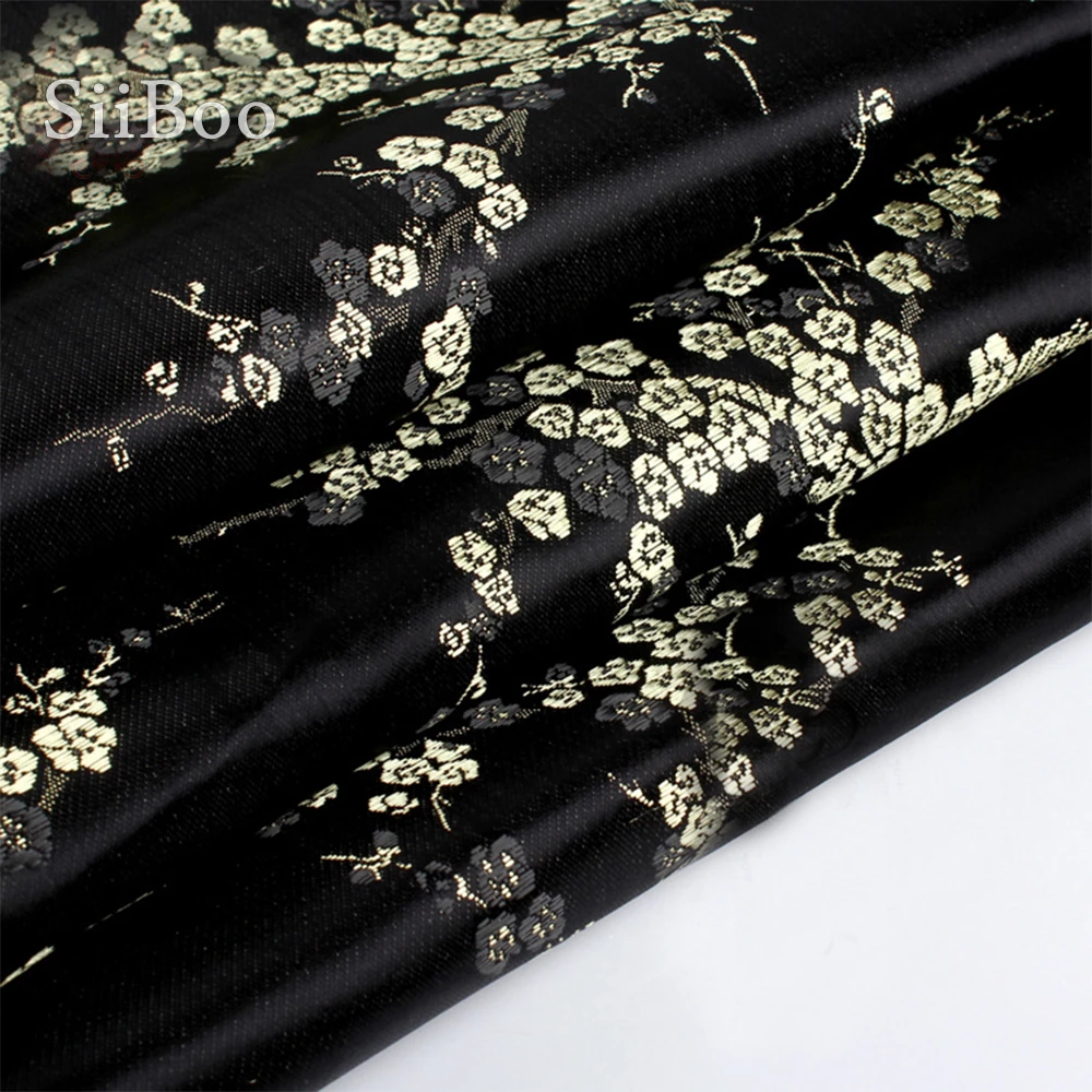 priester terug Petulance Chinese Vintage Style Black With Gold Floral Jacquard Brocade Fabric For  Clothing Diy Jacquard Tissue Tecidos Stoffen Sp4824 - Fabric - AliExpress
