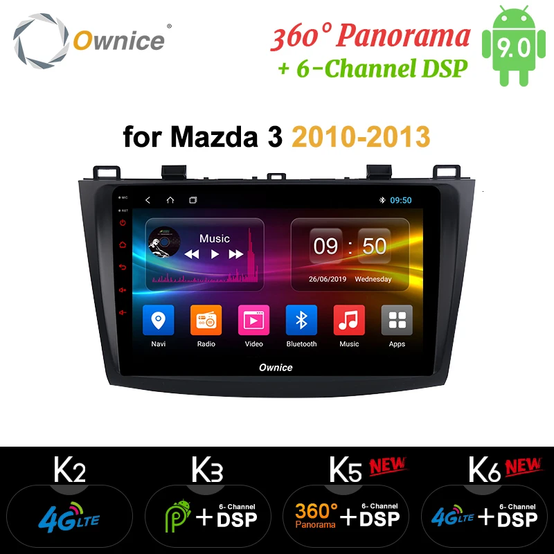 Ownice K1 K2 K3 2 din Octa Core Android 9,0 автомобильный DVD плеер Автомобильный gps навигации для Mazda 3 2010 2011 2012 2013 32G Встроенная память