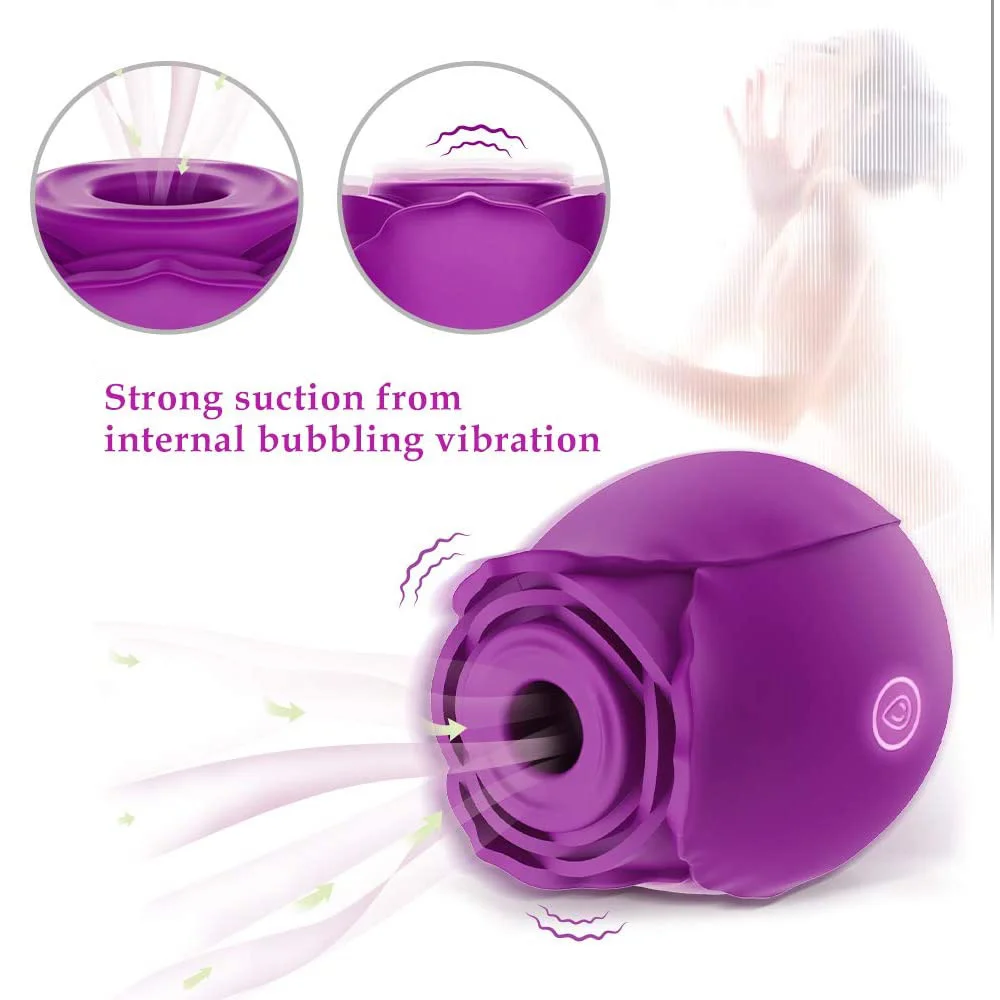 Rose Nipple Sucking Vibrator With 7 Intense Suction G-spot Clit Sucker Stimulator Sex Shop Machine Adult Toy Women Silicone 6