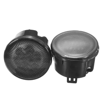 

2x Front LED Turn Signal Light Lamp Kit w/ Smoke Lens for Jeep Wrangler JK 07-15