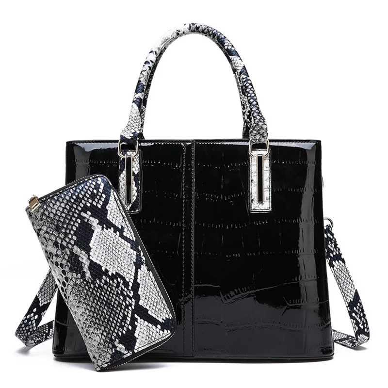 Комплекты из 2 предметов, роскошные сумки, женские сумки, дизайнерские сумки из крокодиловой кожи, сумки через плечо для женщин,, змеиный кошелек, сумка на плечо