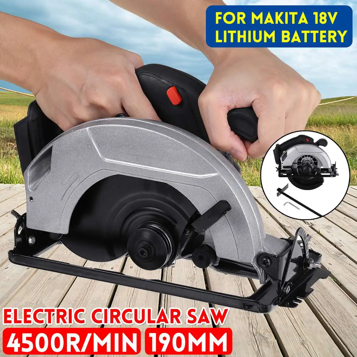 190mm Electric Circular Saw Power Tools Electric Saw Woodworking Cutting Power Tool For Makita 18V Battery